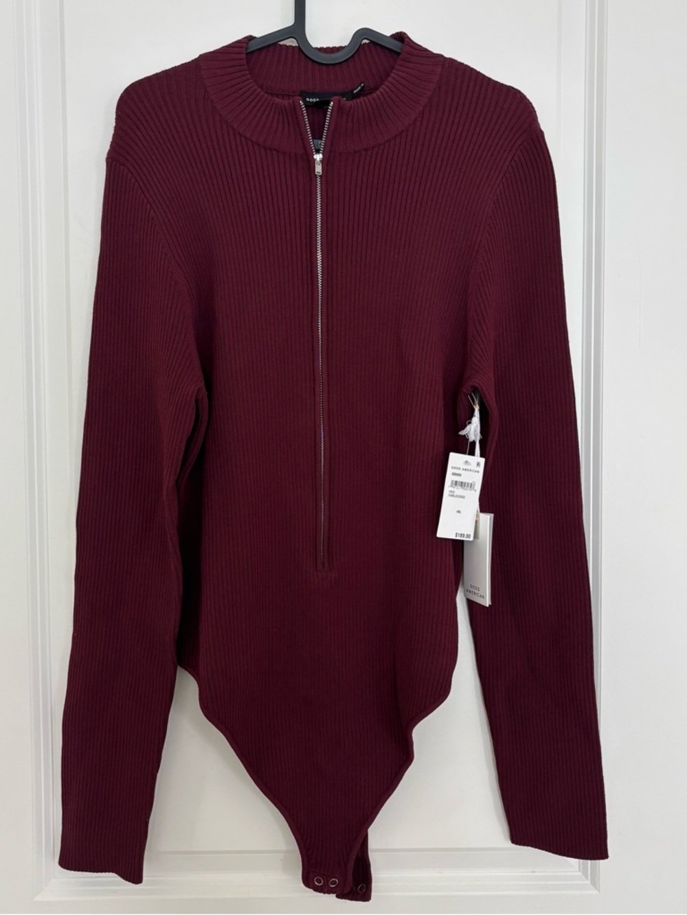Bodysuit in Deep Burgundy NWT Good American 4XL